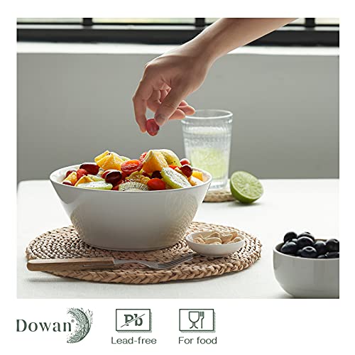 Dowan Bundle-8.5" Large Salad Bowls, 16 Ounces Ceramic Dessert Bowls - Set Of 10 #TOP6