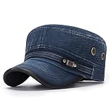 Mhuan Men Women Baseball Cap Denim Distressed Vintage Flat Top Hats Newsboy Hat Cabbie Baker Boy Pea