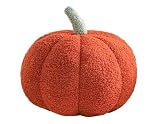COSGOO 3D Pumpkin Throw Pillow Hugging, Fluffy Pumpkin Plush Pumpkin Stuffed Animal Toys, Pumpkin Pillow Sofa Cushion Pumpkin for Home Decor Halloween, Christmas or Birthday Party (Red, 8 Inch)