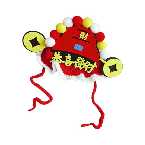 Adjustable Pet Hat Chinese New Years Festival Design Headwear for Pet Cats and Small Dog Holiday Celebrations Dressingup Chinese