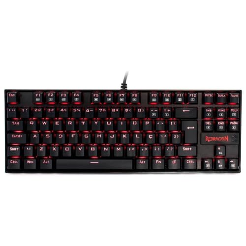 Teclado Mecânico Gamer Redragon Kumara Single Color LED Vermelho Switch Vermelho K552-2