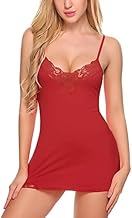 Docile Honeymoon Lingerie with Lace Blended Baby Doll for Women Red