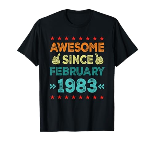 Awesome Since February 1983 42 Years Old 42nd Birthday Camiseta
