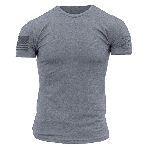 Grunt Style Ghost Basic Crew Men's T-Shirt (Ghost Dark Heather Grey, 4X-Large)