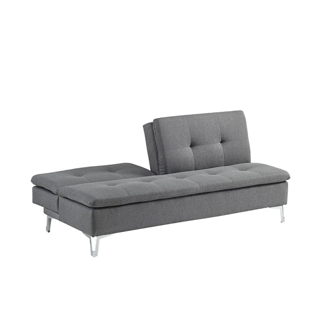 1pc Sofa Bed Fabric Upholstered Gray Color Tufted Seat Back Living Room Furniture
