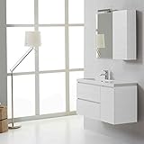 Expedición 72 h Kiamami Valentina Mueble DE BAÑO DE Pared con COMPARTIMIENTOS DE 90 CM Y Mueble DE Pared Blanco Izquierdo