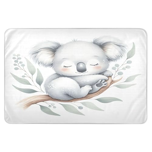 Takiito Cute Little Koala Bed Pad Reusable Bed Underpad Washable Waterproof Leak-Proof Quick Dry Incontinence Pee Pad for Toddlers Kids Adults Pets 34x52 in