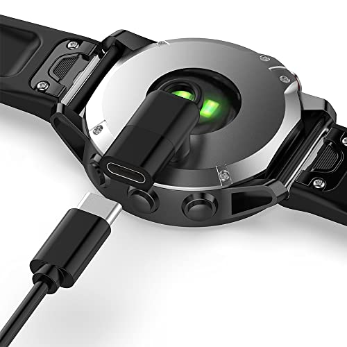 Złącze ładowania USB-C żeńskie do Garmin Smartwatch, męski adapter typu C na ładowarkę do Garmin Fenix, Instinct 2, Vivoactive 3, Forerunner 245 Series [2-pak] (czarny - USB C żeński)