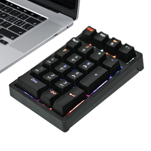 Number Keypad - USB Mechanical Keyboard Compact,21 Keys Financial Accounting Rechargeable Numeric Pad - for Laptop Desktop Notebook Computer Laptop Game