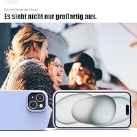 Zuvirelx Silikon Handyhülle für iPhone 15 Hülle, Weiches Griff, Dünne, Minimalistisch, Stoßfest, rutschfest, Taschenpassend - Flieder – Ansicht 6