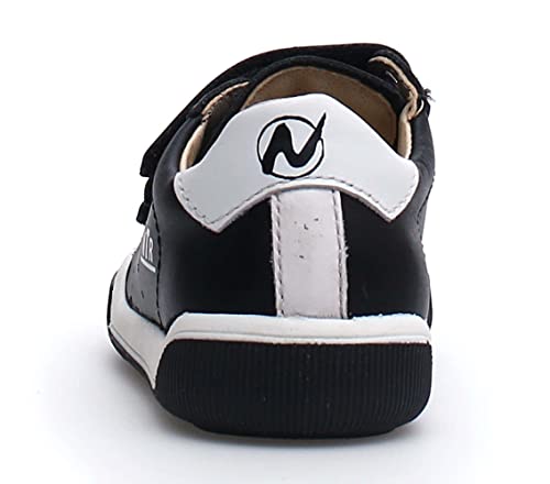 Naturíno Cliff Vl Black Velcro-Strap Leather Sneakers #TOP4