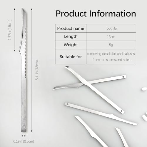 Jaasuee 6-Piece Pedicure Knife Tools Kits, Professional Stainless Steel Foot Scrubber Set, Foot Scraper Kit for Removing Dead Skin and Calluses, Suitable for Men and Women, Superior Pedicure Tools