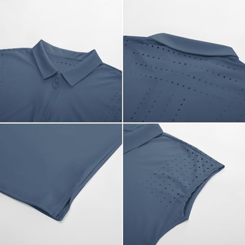 JACK SMITH Camisas polo femininas de golfe de manga curta dry fit tênis FPS 50+ blusas leves de trei