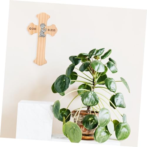 Cruz de madera para dormitorio infantil PRETYZOOM decoración de comunión hogar 7