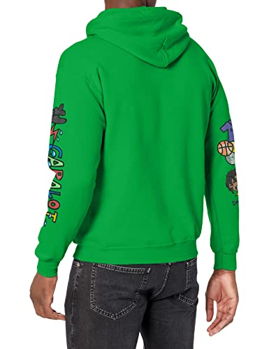 The Goat Hoodie, Men's Blue Large Standard Fit Cotton Polyester Hooded Sweatshirt with Kangaroo Pocket3