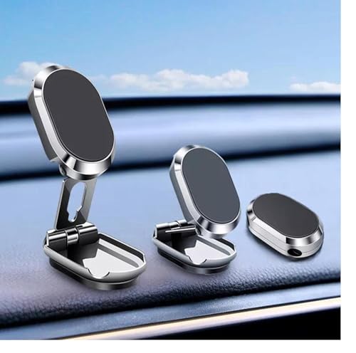 Suporte Universal Veicular 2 Peças Magnéticos Sucção de Celular para Carro Multifuncional Dobrável 3