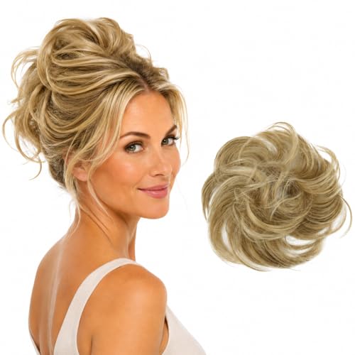 CAISHA Synthetic Fiber Hairpiece Scrunchie Scrunchy Updo Slightly Wavy Blonde G29B