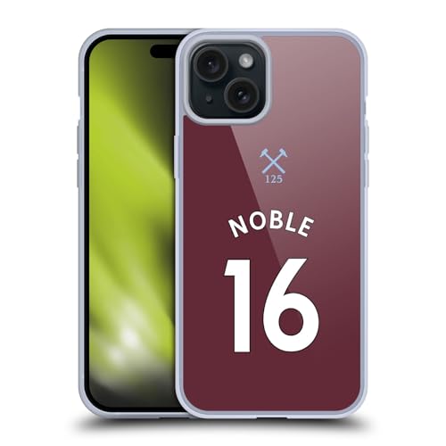 Funda iPhone 15 Plus West Ham United Mark Noble carcasa de gel suave con dorsal 1