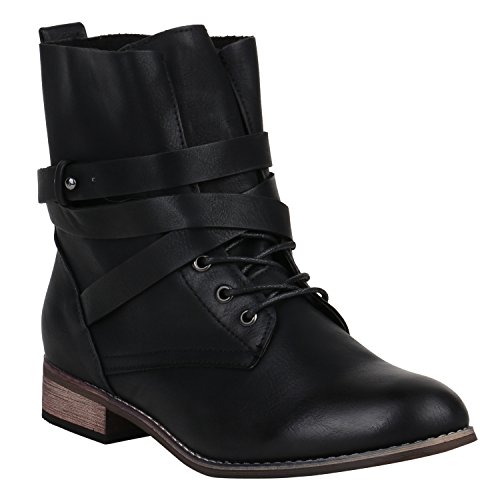 stiefelparadies 151509 Schwarz Schnallen 36 Flandell