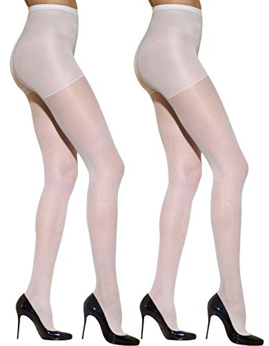 Silkies Women's Control Top Pantyhose With Run Resistant, Light Support Legs (2 Pair Pack) - X-Large White #TOP1