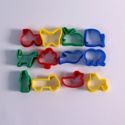 Plastic Farm Animal & Transport Dough Cutters for Kids Baking, Biscuit Making & Modelling Pack of 12 by BCreative®