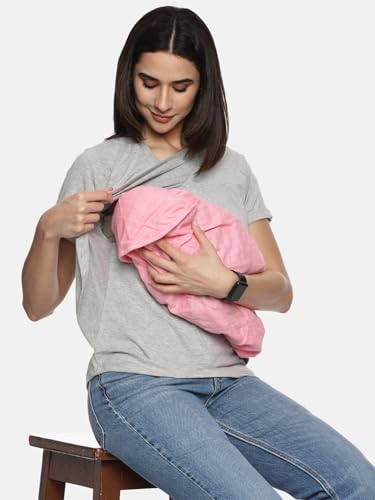 Image of Maternity Feeding Tops Without Zip for Women, Feeding Coverup Pregnancy Tshirt,Feeding T-Shirt for Easy Nursing & Breastfeeding, Maternity Top for Mothers
