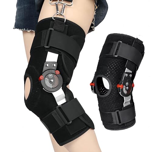 Vexorium Rodillera Articulada, Férula Postoperatoria Ajustable, Inmovilizador de Pierna para Desgarro de Menisco, Artritis, LCA, LCP, Artrosis, Rehabilitación Ortopédica,S