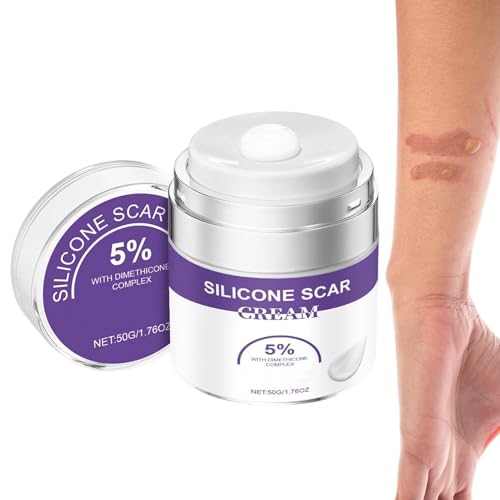 Crema Cicatrici Viso | Balsamo Cicatrizzante 50g,Lozione Riparatrice Cura della Pelle per Vecchie e Nuove Macchie Ferite e Tagli Chirurgico Taglio Cesareo Ustioni Gamba e Faccia