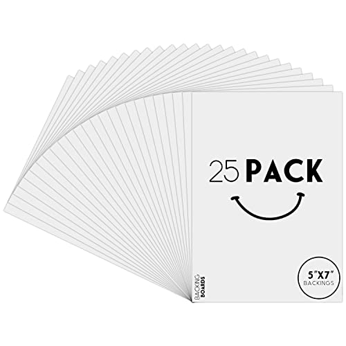 Golden State Art, 25 Pack 5X7 Bright White Backing Board for Frames, Pictures, Photos and More