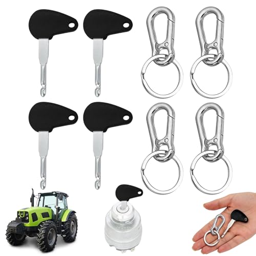 Dies ist ein Schlüsselset für Traktoren und andere Baumaschinen, ein universelles Zündschlüssel-Ersatzset mit 3 Zündschlüsseln und 3 Fernbedienungsschlüsseln, geeignet für landwirtschaftlich