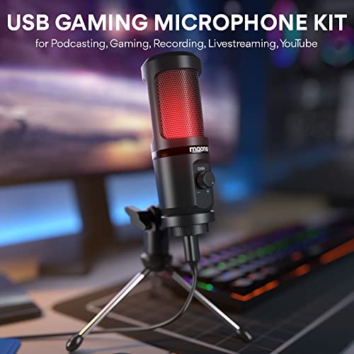 Maono Usb Gaming Microphone For Pc, Computer Condenser Mic With Gain Knob, Rgb Light, Tripod Stand For Recording, Podcasting, Streaming, Compatible With Ps5 Ps4 Mac Laptop Desktop (Pm461Tr Rgb) #TOP1