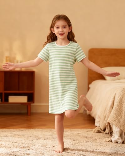 Image of Girls Cotton Dress 3T to Size 10 Princess Dresses Kids Playwear Soft Outfit Toddler Home wear