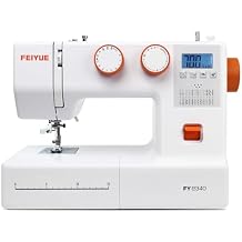 FEIYUE FYe340 Full Size Sewing Machine with Foot Pedal, Speed Control, Heavy Duty & Portable, LCD Display, 25 Built-in Stitches, 6 Bobbins & 5 Included Sewing Feet