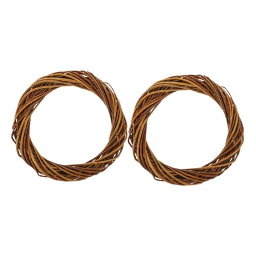 UTHCLO 2 pezzi Ghirlanda in Vimini per Decorazioni Natalizie e Matrimoni Corona in Rattan Naturale Piccola per Porta Mobili e Pareti Base Manuale Fai da Te per Creazioni Personalizzate
