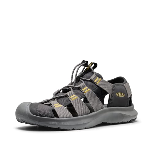 KEEN Men's Seanik H2 Durable Lightweight Comfortable Hybrid Water Sandals, Steel Grey/Cream Gold, 9.5 by KEEN - Used condition - US$50.69
