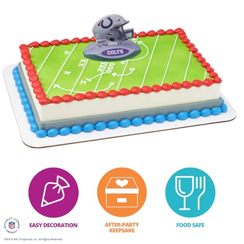 NFL Indianapolis Colts Cake Decoration, Football Helmet Cake Topper, Officially Licensed Product Of The NFL, Ready To Use Birthday Cake Decoration by DecoPac - Image 4