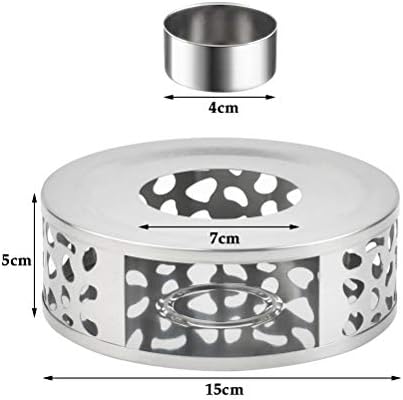 Stainless Steel Tea Warmer Teapot Coffee Food Warmer with Tealight Candle Holder for Borosilicate Glass Teapots