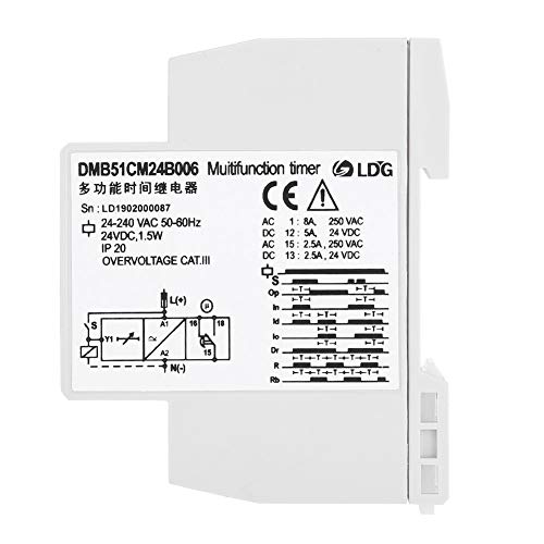 Relé de tiempo DC 24V y AC 24-240V con selector de 7 funciones para panel 3