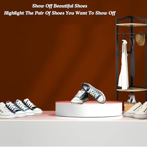 Round White Display Pedestal Stand, 50x15cm Cylinder Mannequin Stand for Shoes & Bags, Stylish Showcase for Retail Displays & Fashion Merchandising