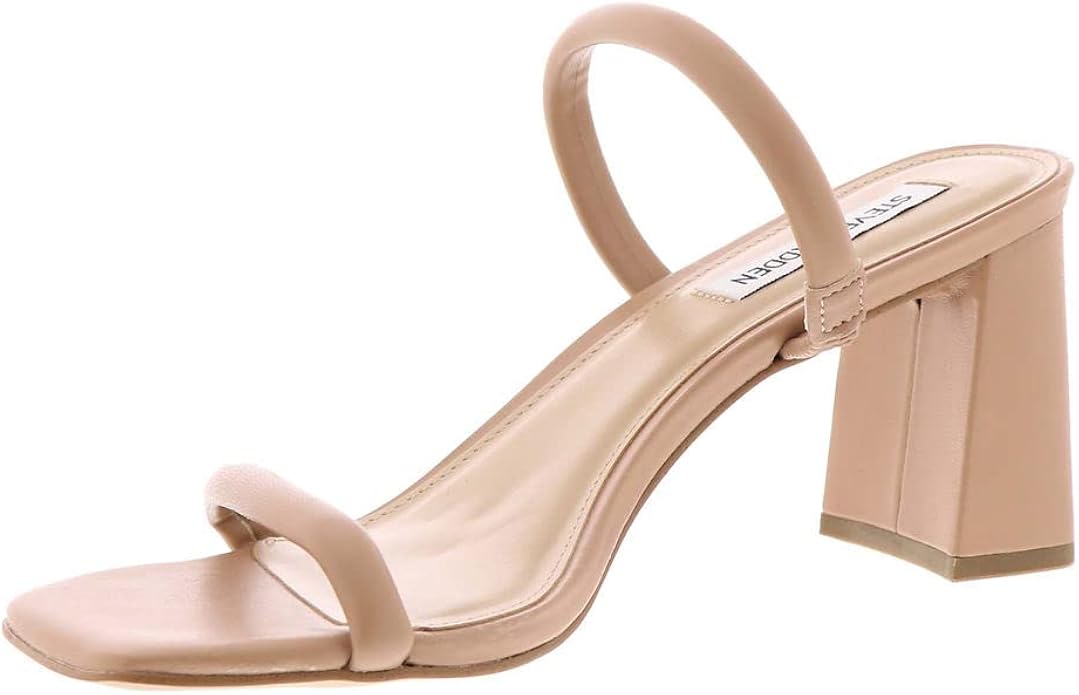 Open Toe Block Heel Sandals Tan 