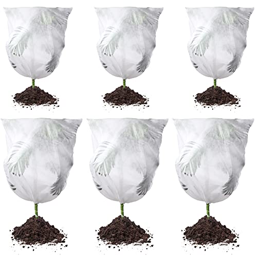 Cubiertas de congelar planta Shappy con cordón 6 bolsas de tela reutilizable para huerto y arbusto 2