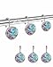 ERUNPONLY Shower Curtain Hooks Decorative, Botanical Floral Shower Curtain Rings Stainless Steel, with God All Things are Possible Bathroom Accessories Rod Hangers for Curtains/Clothing 12Pcs