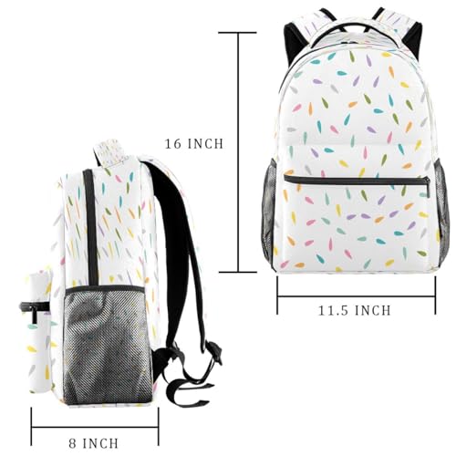 Sac à dos filles et adolescents grand format multicouleur style Memphis