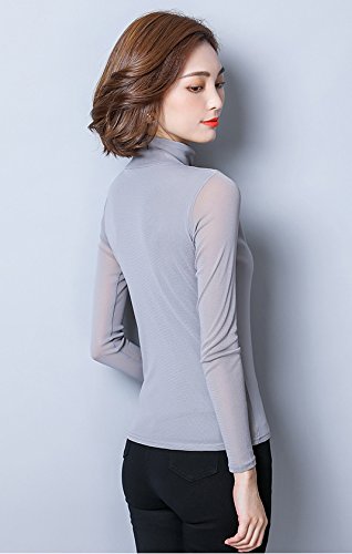 [FERE8890] レディース 長袖Tシャツ レース シースルー 透け