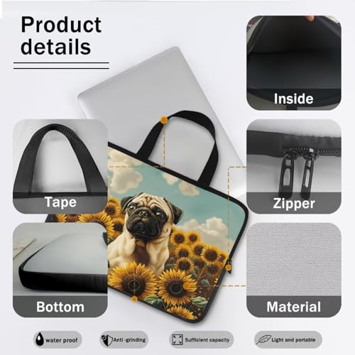 Funda para portátil ZIATUBLES 17 pulgadas con diseño floral miniatura 7