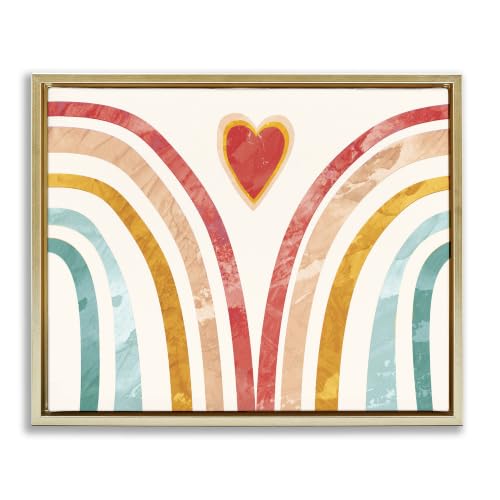 Kids Rainbow Heart Collage, 24 x 30 Inch Canvas in Floater Frame