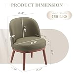 MALOL Accent Chair Mid-Century Modern Chair PU Leather Upholstered Armless Chair Set of 1, Suitable for Living Room, Bedroom, Balcony,Olive Green - Image 2