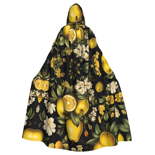 Chaqueta larga con capucha y estampado de pomelo llamativo