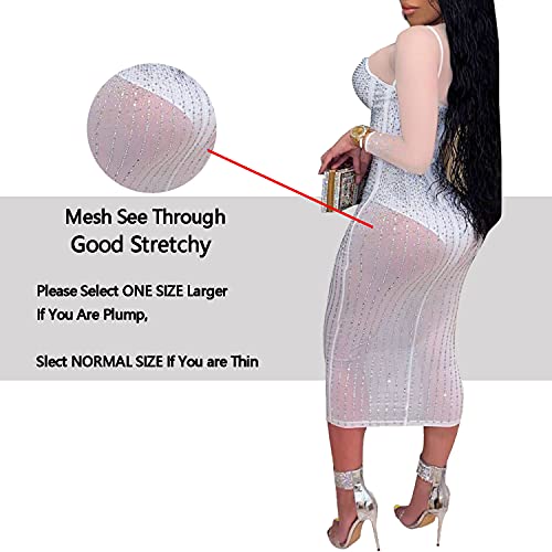 Image of PORRCEY Sexy Elegant Rhinestone Party Club Night Formal Dress for Women