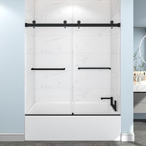 10 Best Heavy-Duty Bathtub Shower Door Systems for Secure, Stylish Upgrades in 2026 8 Frameless Matte Black Bypass Door